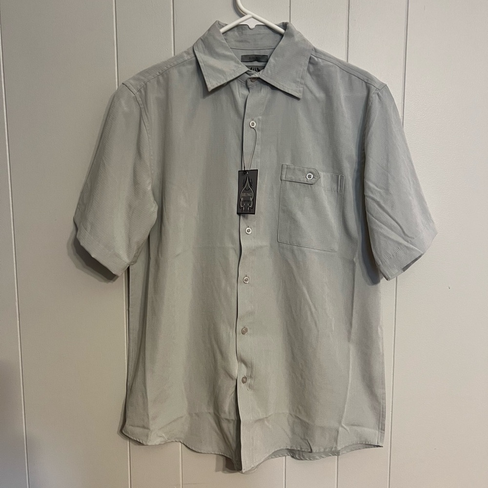 Bruno sueded short sleeve button-down size M‎ NWT